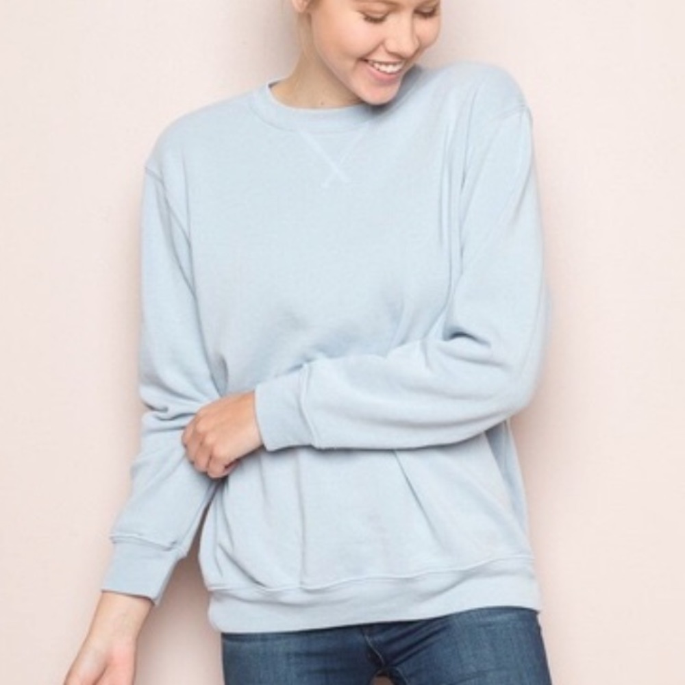 Baby Blue brandy crew neck